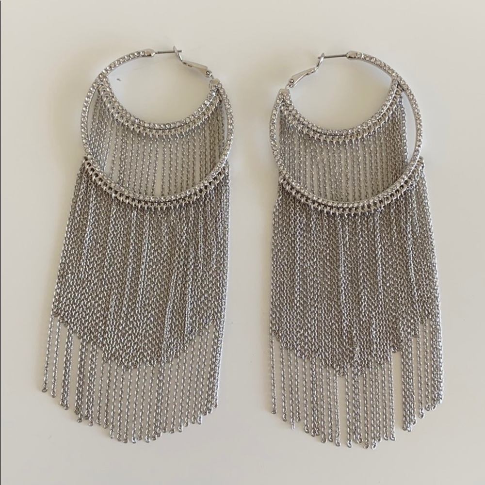 Worn once BCBG crystal drop earrings